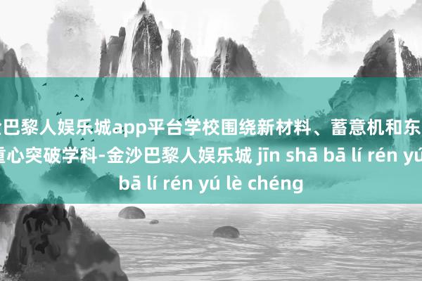 现金巴黎人娱乐城app平台学校围绕新材料、蓄意机和东谈主工智能等重心突破学科-金沙巴黎人娱乐城 jīn shā bā lí rén yú lè chéng